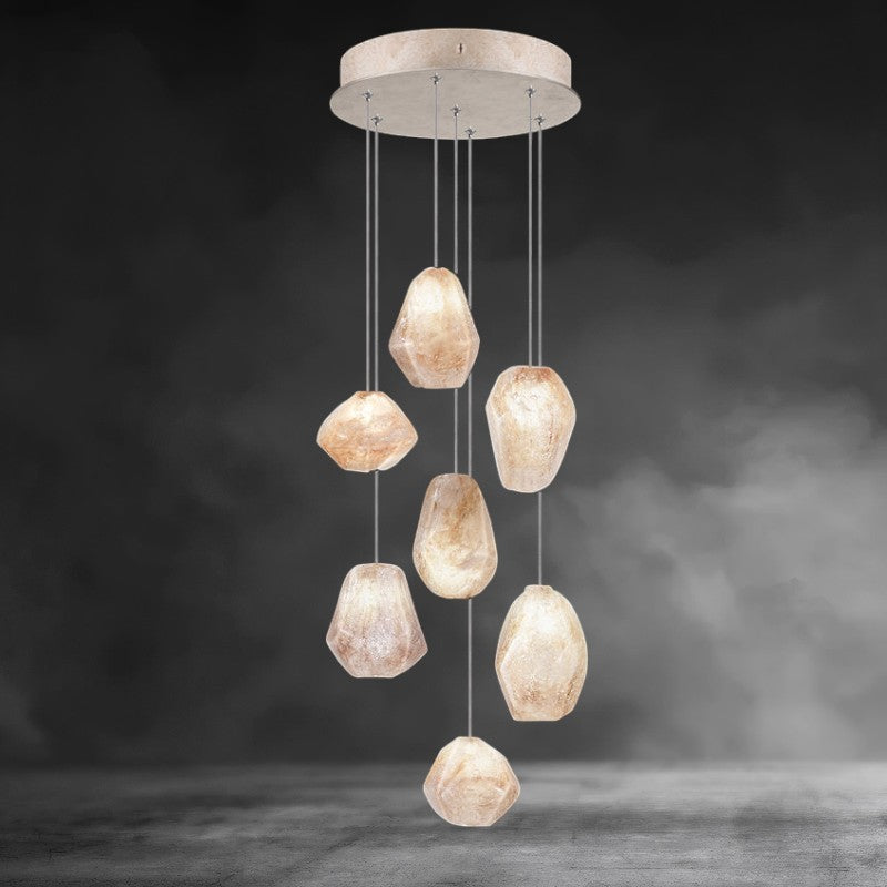 Nature-inspired round chandelier
